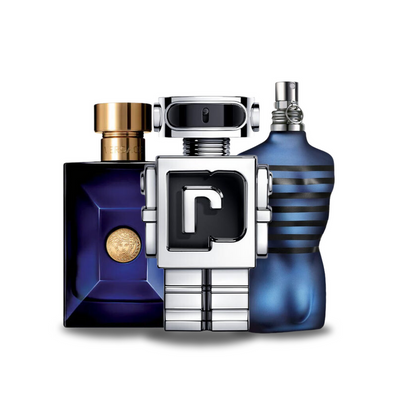 Conjunto de 3 perfumes Versace DYLAN BLUE, Paco Rabanne PHANTOM e Jean Paul Gaultier ULTRA MALE 100ml